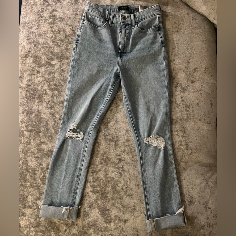 Banana Republic Ultra High Rise Slim Fit Raw Hem